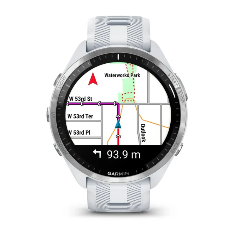 Garmin Forerunner 965 Titanium Bezel with Whitestone Case and Whitestone/Powder Grey Silic-2